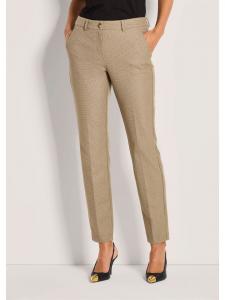 MADELEINE Брюки-чиносы средней посадки со складками, карамельно-черного цвета