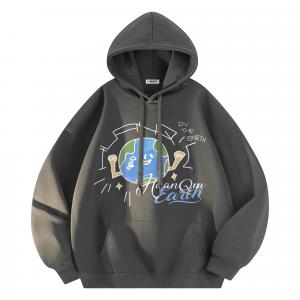 Толстовка Unisex Hooded Moderate Heavyweight HUANQIU, темно-серый
