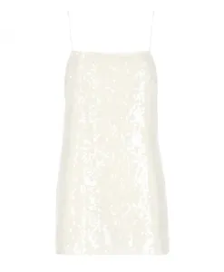 Платье, расшитое пайетками Rotate Birger Christensen, бежевый