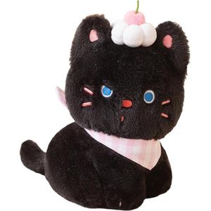 Runcan Кремовый черный плюшевый котенок Kitten Dolls высота 23см