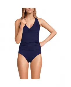 Женский топ-танкини Twist Halter Lands' End, синий