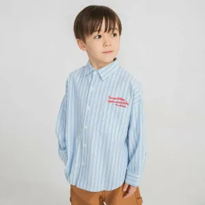 Рубашка с длинными рукавами и вышитым полосатым логотипом Branshes, цвет Saxophone