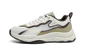 Повседневные мужские туфли низкие коричневые HLA, бело-коричневые