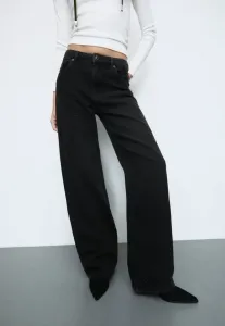 Джинсы свободного кроя со стразами Stradivarius, Mottled Light Grey