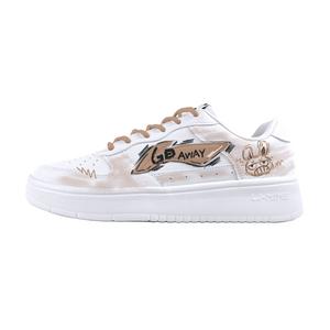 LINING Низкие скейтерские кроссовки Unisex White с противоскользящей подошвой, дышащие, увеличивающие рост