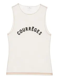 Топ из тюля с логотипом Courrèges, нейтральный