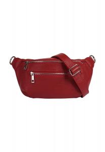 Поясная сумка из натуральной кожи, производство Италия Samantha Look, красный
