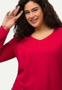 Топ с длинными рукавами V-AUSSCHNITT  Ulla Popken, темно-красный