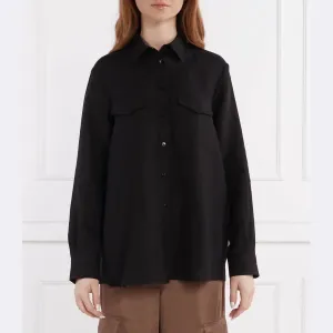 Рубашка из льна Alcic стандартного кроя Marella, черный