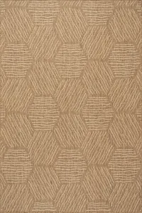 Геометрический коврик для дома и улицы Wynette nuLOOM, 122x183 см, светло-коричневый