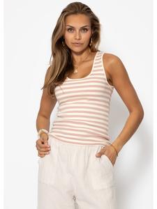 SASSYCLASSY Полосатая майка розового цвета