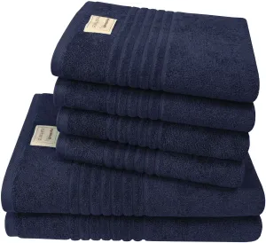 Набор полотенец Dyckhoff "Природа", (комплект, 6 шт., 2 банных полотенца (70х140 см) - 4 полотенца для рук (50х100 см), 4 полотенца для рук (50х100 см), 2 полотенца для душа (70х140 см) (6 шт.), цвет marine