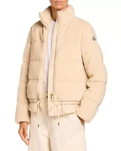 Короткая пуховая куртка Cedre teddy Moncler, белый