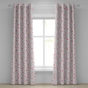 Штора на люверсах ABAKUHAUS в виде сахарной трости, с праздничным новогодним узором, декоративная, двухпанельная, 280 см x 260 см, цвет: красный, белый, кокос