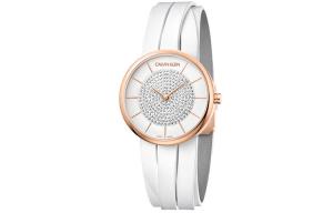 Calvin Klein Часы женские Romanian Shoes Collection, кварцевый механизм, кожаный ремешок, серебристый циферблат 32 мм