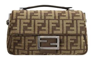 Сумка Baguette из ткани с кожаными вставками, кроссбоди, средний размер, женская FENDI, basic set (bag+dust bag)