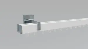 Карниз indeko "Bern", 2 направляющие, желаемая длина, полный комплект внутренней направляющей, включая планеры и крепежный материал 330 см, цвет weiß-chromfarben