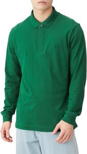 Мужская поло-рубашка Lacoste с длинным рукавом и рукавами крылышко, зеленая