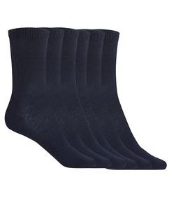 В упаковке 6 пар однотонных хлопковых носков Basix Punto Blanco, темно-синий