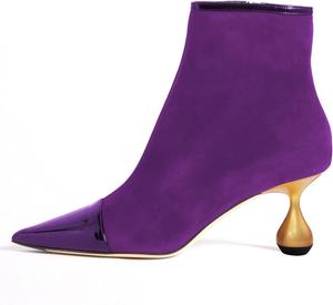 Женские ботильоны YDN с заостренным носком, золотой массивный низкий каблук, короткие ботинки с боковой молнией, модная одежда, размеры 4-15 US