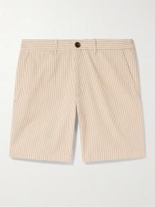 Прямые облегающие полосатые хлопковые шорты-бермуды MR P., бежевый