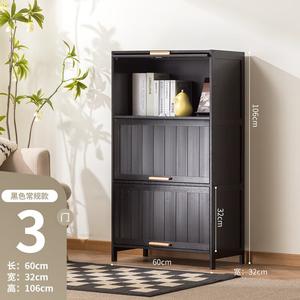 Yu Senyi Комод 60 см для гостиной из бамбука, 3 дверцы, складные фасады, многоуровневый