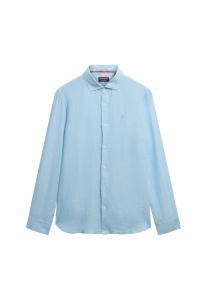 Superdry & Co Рубашка на пуговицах 'Vacation' синего цвета Regular fit