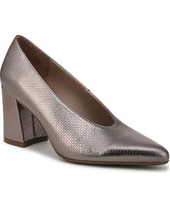 Женские туфли-лодочки Perry с острым носком на блочном каблуке Naturalizer, Pewter Faux Leather