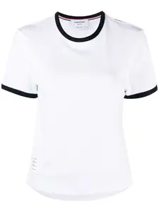 Футболка с асимметричным подолом THOM BROWNE, белый