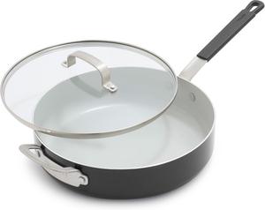 Сковорода GreenPan x Bobby Flay со стеклянной крышкой, графитовый