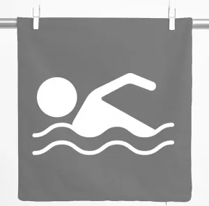 Декоративная наволочка Huuraa, подарочный чехол для подушки с изображением силуэта плавания, 40x40 см, стальной серый, хлопок, украшение для плавания Hellweg Druckerei