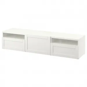 Тумба под телевизор, белый, 180x42x39 см, HANVIKEN, плавное закрывание BESTÅ IKEA