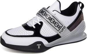 Профессиональные тяжелоатлетические ботинки для мужчин и женщин: для глубоких приседаний, кроссфита, противоскользящие, дышащие, устойчивые, для тяжелой атлетики Rexsvan, белый/черный