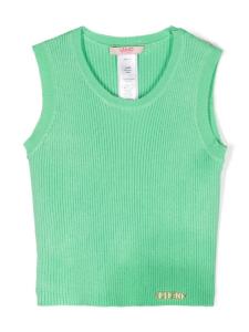 Liu Jo Kids топ в рубчик с логотипом, зеленый