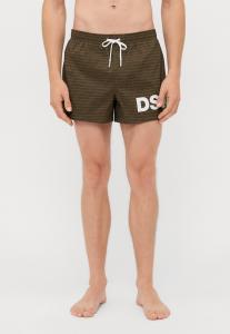 Шорты для плавания Dsquared2 NEOCLASSIC LOGO MIDI, Green/White/Khaki