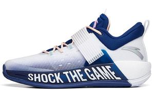 Баскетбольные кроссовки Hengsao4 мужские с низким верхом, белые/цианозно-синие Anta