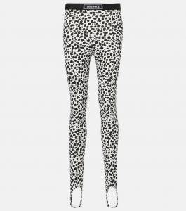 Леггинсы с леопардовым принтом Versace, White Black