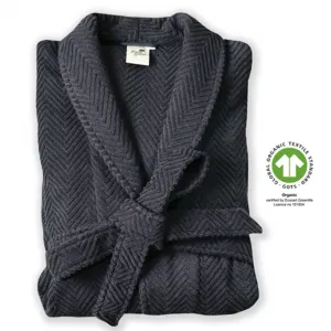 Framsohn махровый мужской халат "Ocean органический мужской халат" (1 шт.), изготовлен из 100% органического хлопка, сертифицированного GOTS Framsohn Frottier, цвет Natural Graphit