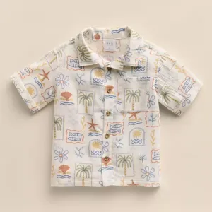 Детский топ из органической ткани 4-12 лет Little Co. By Lauren Conrad, цвет ivory sea icons