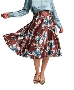 Шелковая юбка Shelley Lucky Devil в коричнево-голубом цвете Frances Valentine