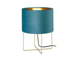 Настольная лампа MeineWunschleuchte Gold Türkis Lampenschirm Samt, золото - бирюза