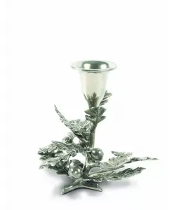 Подсвечник из оловянного металла в форме дубового листа Vagabond House, pewter