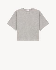 Футболка CASSANDRE из пике Saint Laurent, серый/серебряный