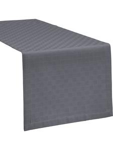 Erwin Müller Жаккардовая скатерть-дорожка из смесовой хлопковой ткани Paderborn темно-серого цвета