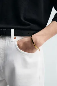 Жесткий браслет из нержавеющей стали Zara, золото