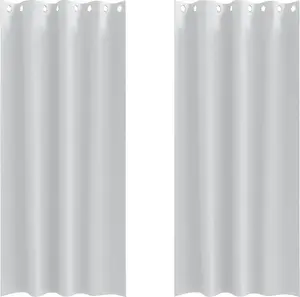 Плотные шторы с кольцами, 2 шт., светло-серые vidaXL