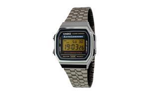 CASIO Мужские часы Retrofit Series с кварцевым механизмом, стальной браслет, черный циферблат