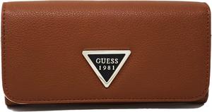 GUESS Женский большой организационный клатч-кошелек из искусственной галечной кожи цвета Lauri Cognac Brown + подарочная коробка