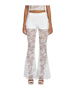 Элегантные кружевные брюки Doris S, белый