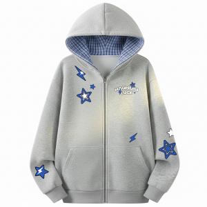 Толстовка Unisex с капюшоном утепленная кардиган HUANQIU, heather серый